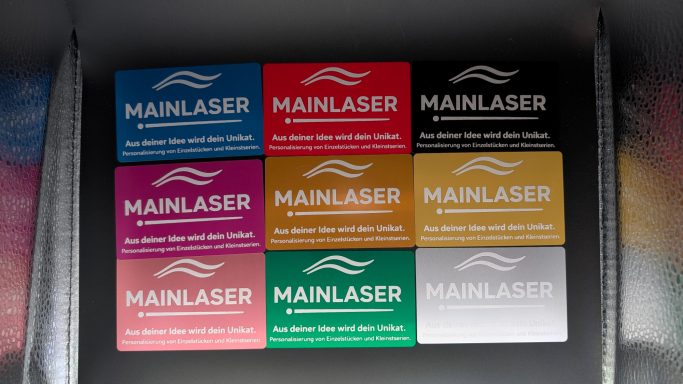 UV-Laser auf Alu-Visitenkarten